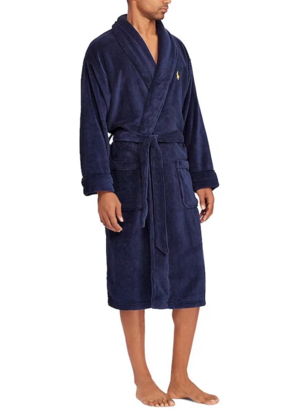 Polo Ralph Lauren Plush Fleece Robe Navy Blue Size S/M